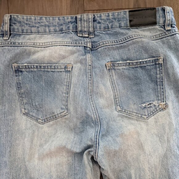 Anine Bing - Distressed Destroyed Jeans | Size 26 Relaxed Fit | Light Wash Blue - Picture 7 of 15